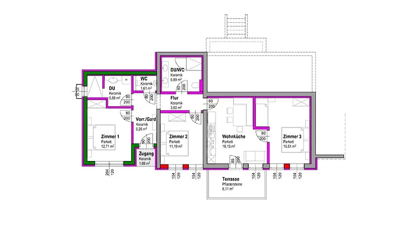 Floor plan Accessible Apartment Type B1